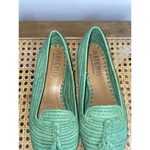 Artemis Design Co X Susan Tucker Woven Loafers Green Size 7 - Picture 5 of 8